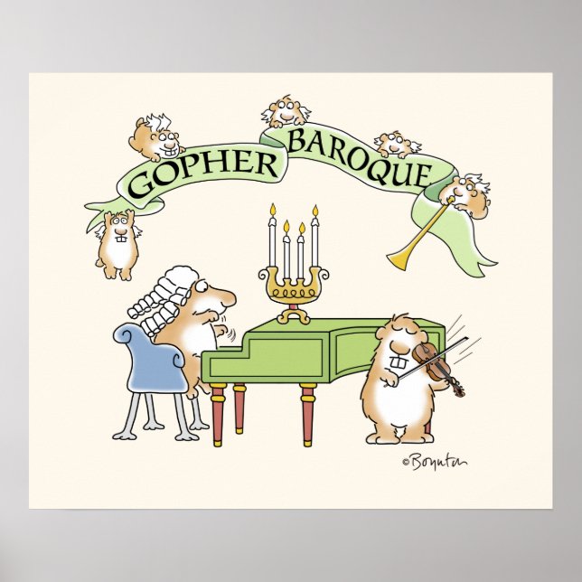 Poster GOPHER BAROQUE par Sandra Boynton (Devant)