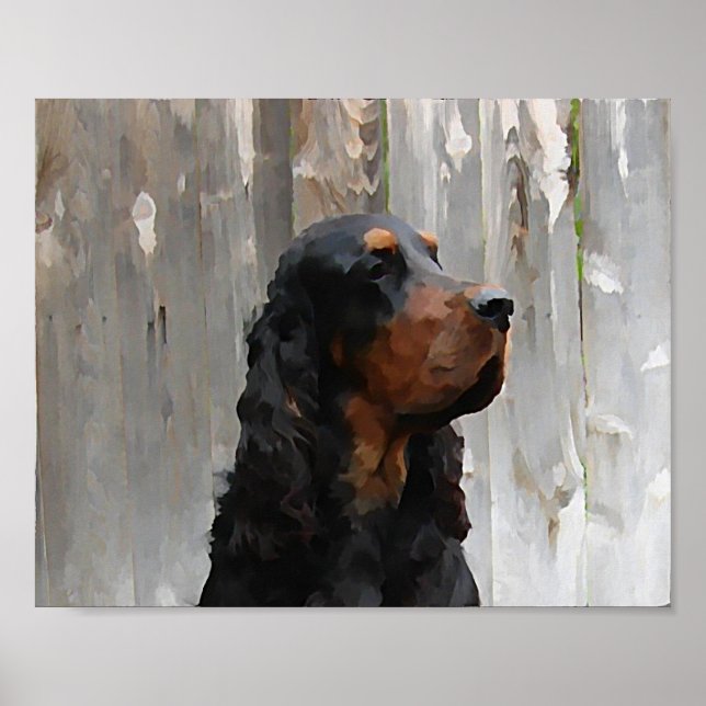 Poster Gordon Setter Tête de peinture toile Imprimer (Devant)