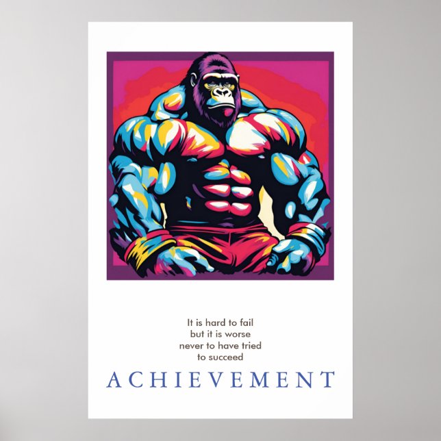 Poster Gorilla Bodybuilder motivation (Devant)