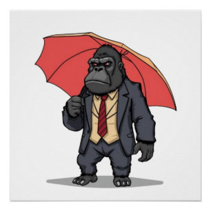 Poster Gorilla en costume