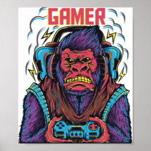 Poster Gorilla Gamer