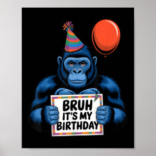 Poster Gorilla Jungle À Thème Anniversaire Fête Bruh Son 