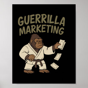 Poster Gorilla Karate Guerrilla Marketing Graphique amusa
