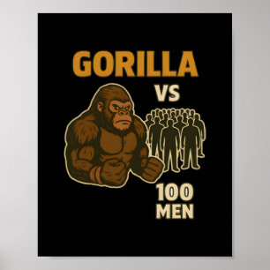 Poster Gorille contre 100 hommes bataille épique