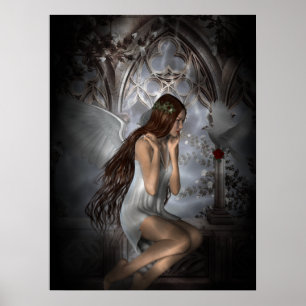 Poster Gothic Angel and Her Dove Vignette