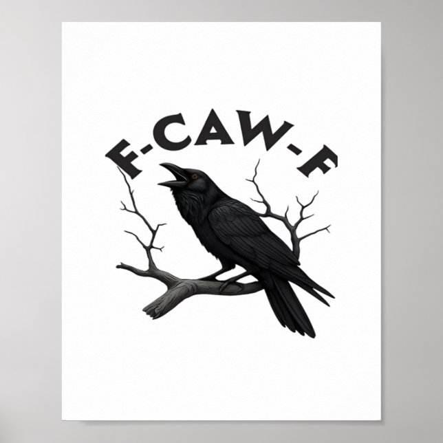 Poster Gothic Crow Funny F-Caw-F Humor Essential Creative (Devant)