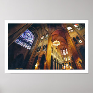 Poster "Gothic Twist" Notre Dame Cathedral Watercolor