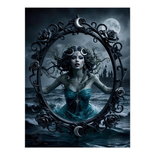 Poster Gothic Zodiac Cancer - Mystique Kreeft Illustratio (Devant)