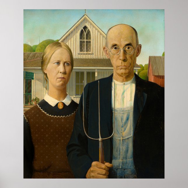 Poster gothique américain par Grant Wood (Devant)