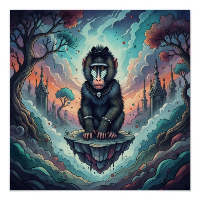 Poster Gothique Baboon Dreamscape (Devant)