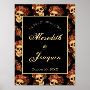 Poster Gothique Crâne Personnalisé Bienvenue Halloween Ma