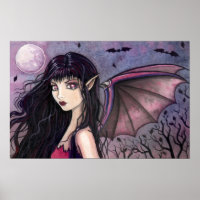 Poster gothique de la petite fille de chauve-souri
