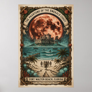 Poster Gothique Fort Walton Beach, FL Voyage Horreur Vint