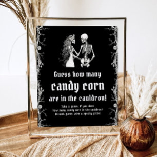 Poster Gothique Halloween Devinez Combien De Candy Corn J