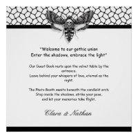 Gothique Moth Mariage crâne [ Noir et blanc
