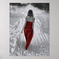 Gothique Vintage fille Robe Rouge Découpage Art