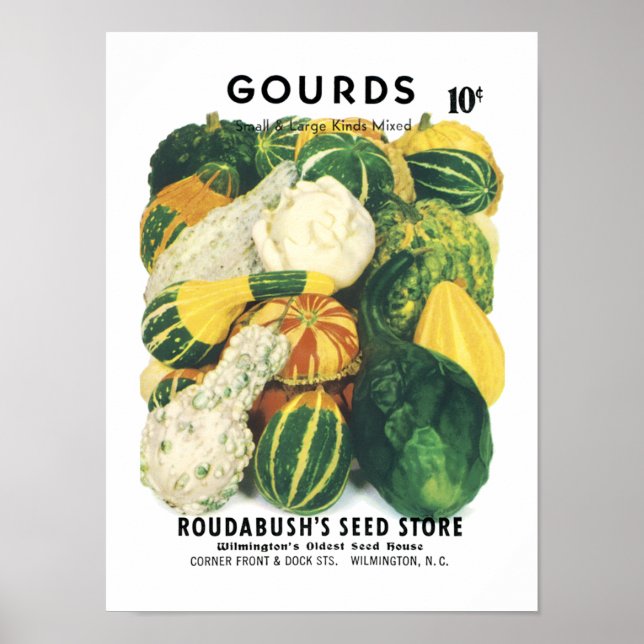 Poster Gourds Paquet de semences Vintage (Devant)