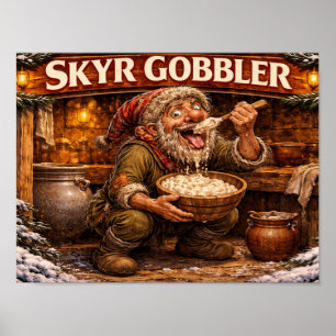 Poster Gourmand de Skyr lutin de Noël islandais