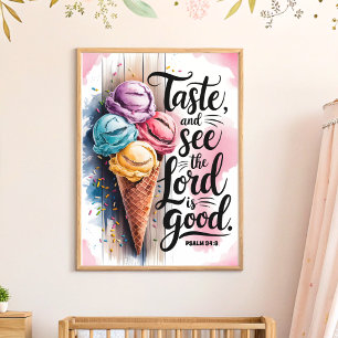 Poster Goûtez et voyez que le Seigneur Christian Nursery