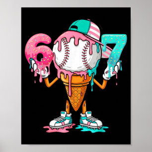 Poster Goutte de baseball numéro 67 joueur ou 67e anniver
