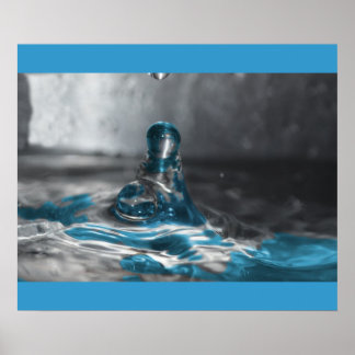 Poster goutte d'eau bleue