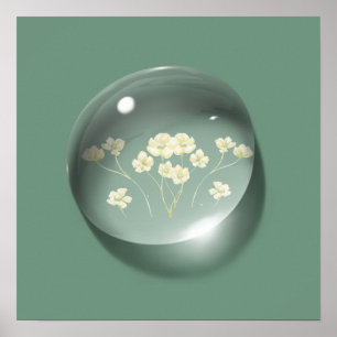 Poster goutte d'eau florale moderne