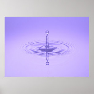 Poster Goutte d'eau violette zen Océan Amour Paix Inspira