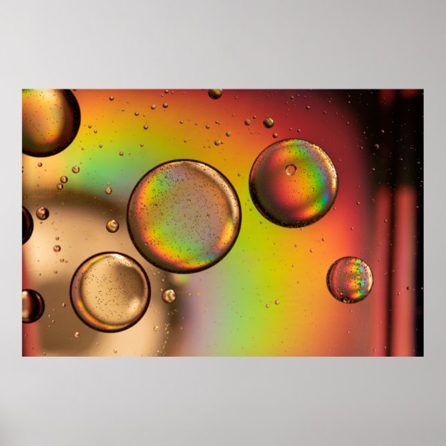Poster gouttelettes d'eau sur panneau de verre (Devant)