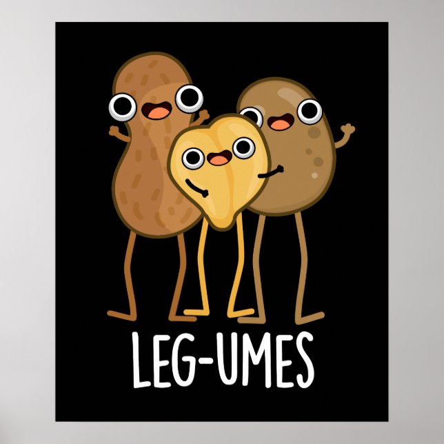 Poster Gouttes de jambe amusantes Legume Pun Dark BG (Devant)
