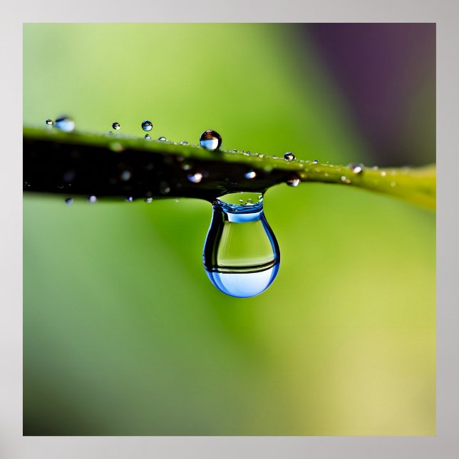Poster Gouttes d'eau de macro (Devant)