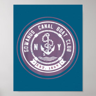 Poster Gowanus C Boat Club Drôle Brooklyn New York Tellem