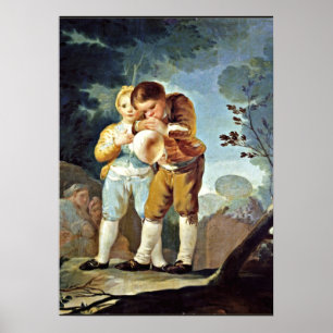 Poster Goya - Des enfants font exploser des ballons