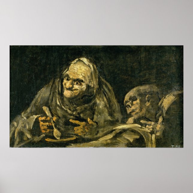 Poster Goya - Deux Vieux Hommes Au Repas 1821 (Devant)