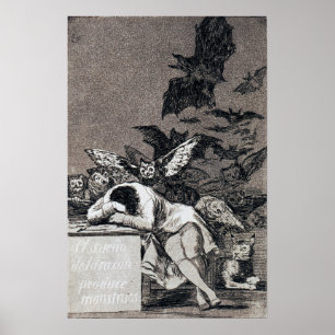 Poster Goya - Le Sommeil De La Raison Produit Des Monstre