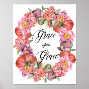 Poster Grâce À La Grâce, Citation De La Bible, Fleurs D'A