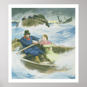 Poster Grace Darling (1815-41) et son père nous secourent