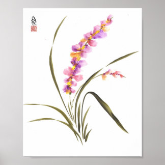 Poster Grâce d'orchidée lavande