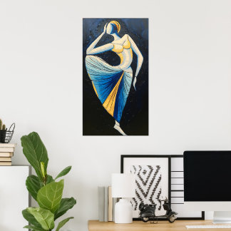 Poster Grâce en mouvement : une muse moderne dans une aff