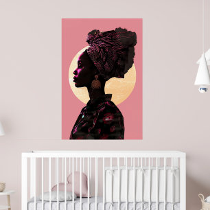 Poster Grace en rose : Muse du patrimoine africain