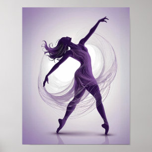 Poster Grace Ethéal violet danseuse de ballet en mouvemen