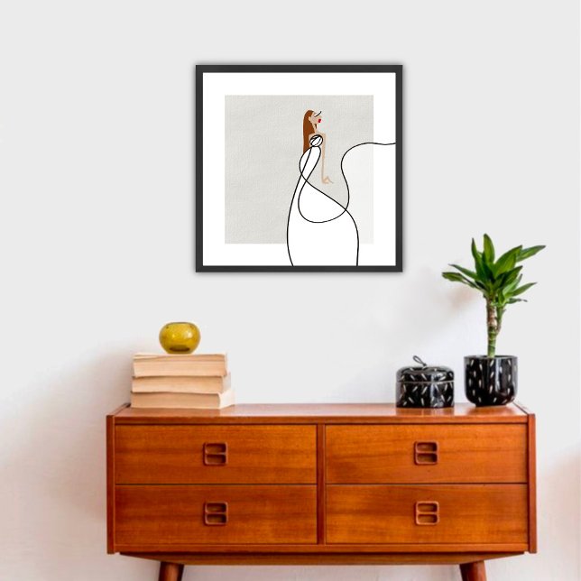 Poster Graceful Woman Flowing Dress Minimalist Drawing 2 (Créateur téléchargé)