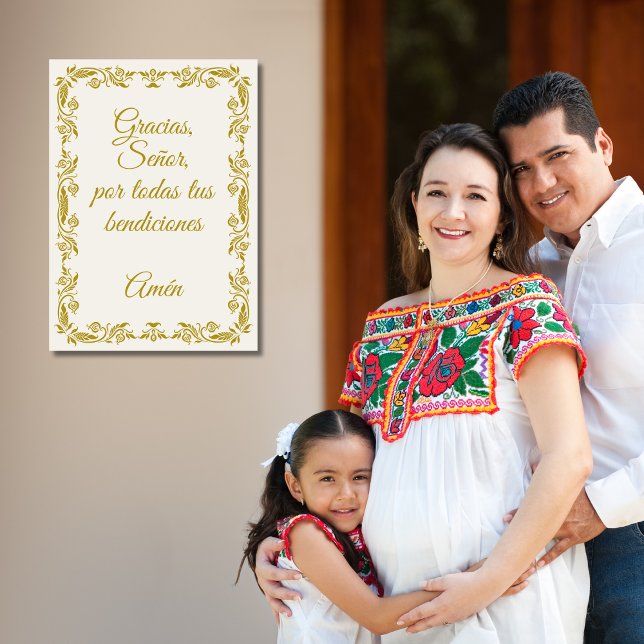 Poster Gracias Señor Spanish Blessings Prayer Gold (Créateur téléchargé)