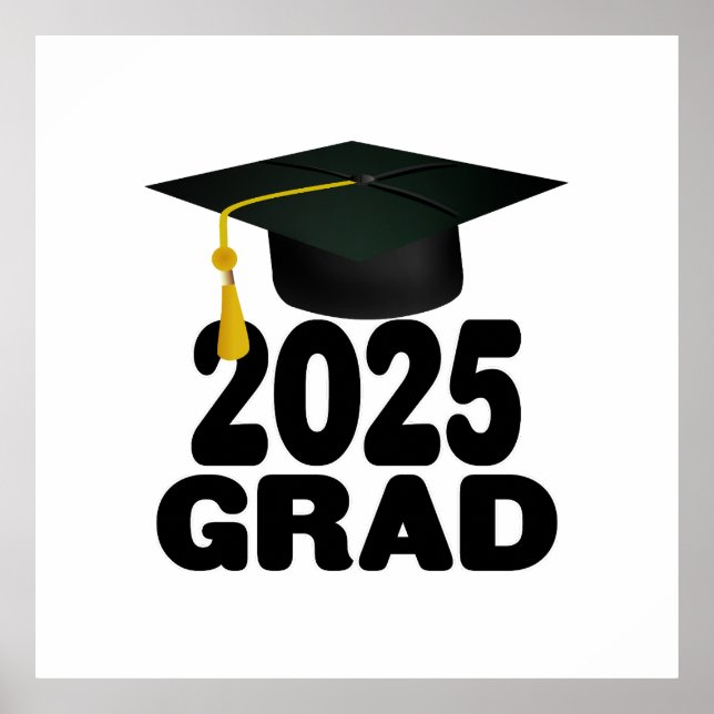 Poster Grad Casquette Bold Classe de 2025 (Devant)