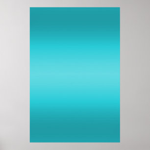 Poster Gradient bleu d'Aqua foncé et léger - turquoise