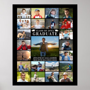 Poster Graduate 23 Photo Collage de votre couleur personn