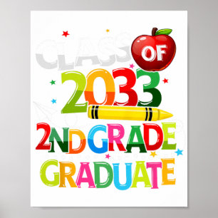 Poster Graduate Cl De 2033 Dernier Jour De L'École Garçon