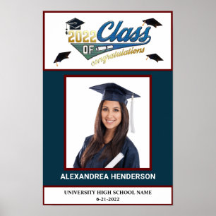 Poster Graduate Class 2022 Photo Félicitations Personnali