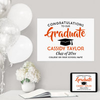 Graduate Congrats Orange, Blanc & Noir Graduation