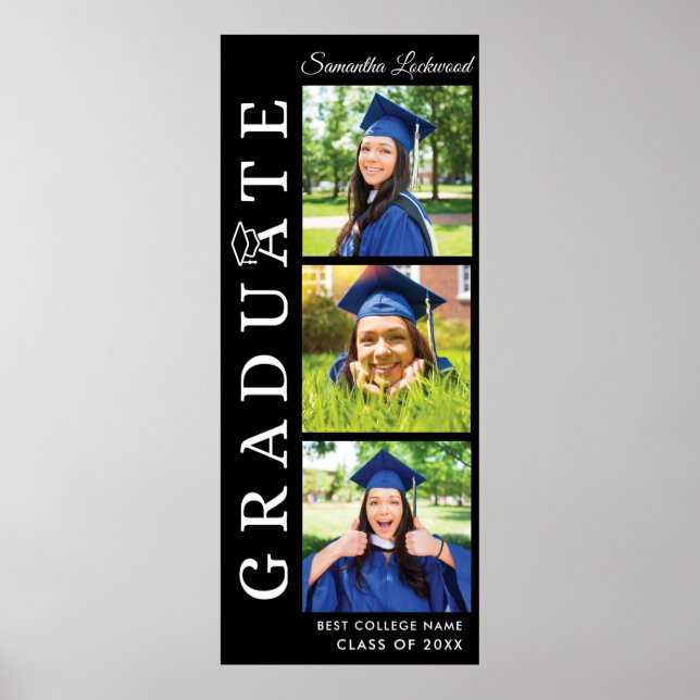 Poster Graduation 2025 Photos noir et blanc Grad (Devant)