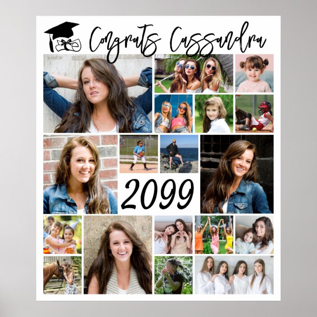 Poster Graduation 21 Photo Collage Script Couleur personn (Devant)